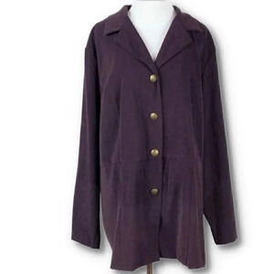 Fashion bug blazer 22/24 purple faux suede jacket